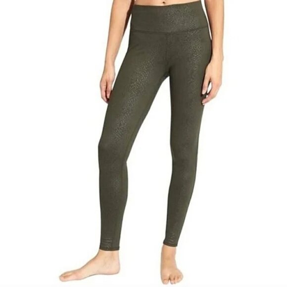 Athleta High Rise Green Serpent Chaturanga Tight, Size MT - Picture 1 of 7